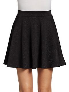 Jacquard Circle Skirt   Black