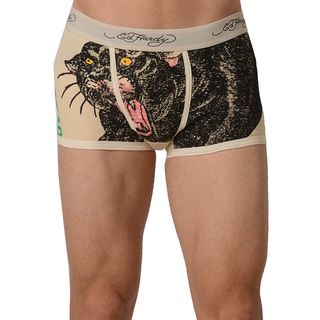 Ed Hardy Mens Roaring Panther Ivory Vintage Trunks