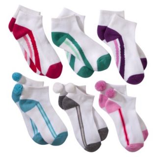 Circo Girls 6 Pack Low Cut Multi Striped Socks   Assorted Colors 9 2.5