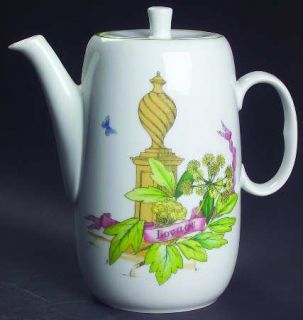 Royal Worcester Country Kitchen Coffee Pot & Lid, Fine China Dinnerware   Differ