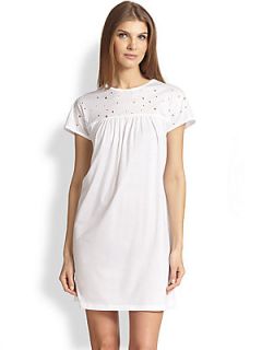 Hanro Marisa Short Sleeve Gown   White