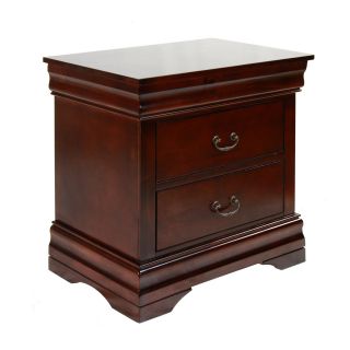 Furniture Of America Laurelle Dark Cherry Finish 2 drawer Nightstand