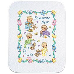 Baby Hugs Someone New Quilt Stamped Cross Stitch Kit