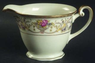 Baronet Duchess Creamer, Fine China Dinnerware   Mustard Band,Floral Vase,Gray S