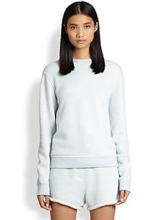 T by Alexander Wang Long Sleeve French Terry Top   Chambray