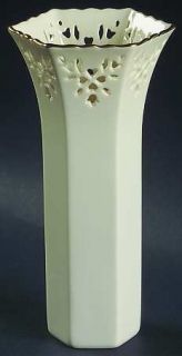Lenox China Shelburne (Giftware) Vase, Fine China Dinnerware   Pierced,Hearts,Fl