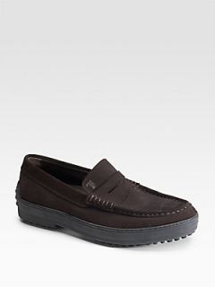 Tods Nuovo Suede Moccasins   Brown  Tods Shoes