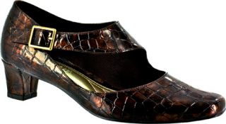 Womens Easy Street Samantha   Bronze Patent Croco Casual Shoes
