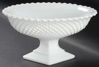 Westmoreland English Hobnail Milk Glass (Round/Hex) 9 Oval Footed Bowl   Stem #