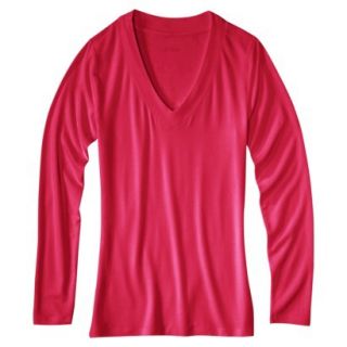 Womens Favorite Long Sleeve V Neck Tee   Established Red   XXL
