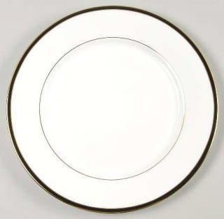 Lenox China Kristy Dinner Plate, Fine China Dinnerware   Debut, Black & Gold Ban