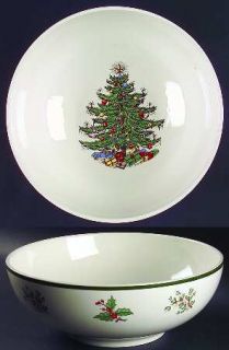 Cuthbertson Christmas Tree (Wide Green Band) 11 Large Salad Serving Bowl, Fine