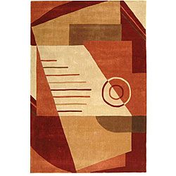 Handmade Rodeo Drive Village Rust/ Multi N.Z. Wool Rug (5 X 8) (MultiPattern GeometricMeasures 0.625 inch thickTip We recommend the use of a non skid pad to keep the rug in place on smooth surfaces.All rug sizes are approximate. Due to the difference of