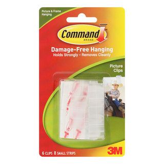 Command Clear Damage Free Hanging Picture Clips (Clear Includes Six (6) clips, eight (8) small strips Item number 17210  )