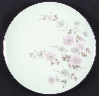 Noritake Barbara Dinner Plate, Fine China Dinnerware   Pink & Gray Flowers,Tan &