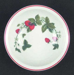 Ming Pao Mip4 Rim Cereal Bowl, Fine China Dinnerware   Strawberries,Green Leaves