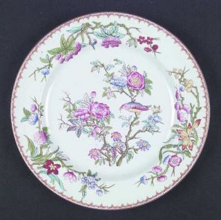 Minton Cuckoo (Smooth,White,Wreath Bkstp) Dinner Plate, Fine China Dinnerware  