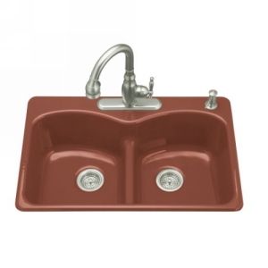 Kohler K 6626 3 R1 LANGLADE Langlade Smart Divide Kitchen Sink  3 Hole Faucet Dr