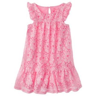 Cherokee Infant Toddler Girls Cap Sleeve Lace Shift Dress   Daring Pink 5T