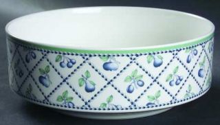 Villeroy & Boch Provence (Blue Weave,Green Trim) 9 Round Vegetable Bowl, Fine C