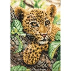 Gold Collection Petite Leopard Cub Counted Cross Stitch Kit 5x7 18 Count
