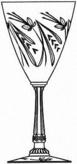 Heisey Continental (Stem #3389) Water Goblet   Stem #3389, Cut #832, Cut Floral
