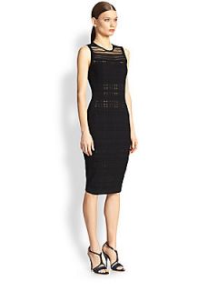 Narciso Rodriguez Clear Plaid Knit Dress   Black
