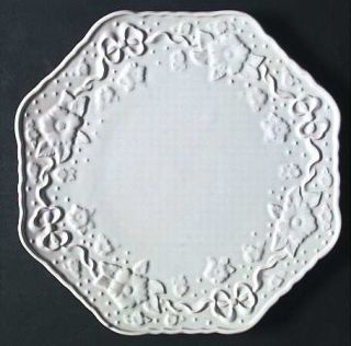 Porta Tessa Dinner Plate, Fine China Dinnerware   Lynn Hollyn,All White,Embossed