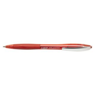 BIC Atlantis Ballpoint Pen, Medium   Red Ink (12 Per Pack)
