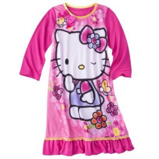 Hello Kitty Girls Long Sleeve Nightgown   Pink L