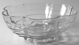 Unknown Crystal Unk10402 Round Bowl   Horizontal Ribbed,Flower Shape Bowls
