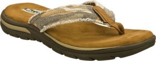 Mens Skechers Relaxed Fit Supreme Bosnia   Brown Thong Sandals