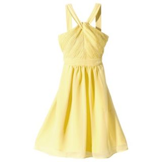 TEVOLIO Womens Halter Neck Chiffon Dress   Sassy Yellow   2