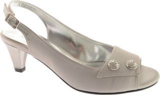 Womens David Tate Party   Silver Satin Mid Heel Shoes