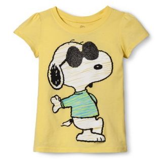 Snoopy Infant Toddler Girls Short Sleeve Tee   Mellow Yellow 18 M