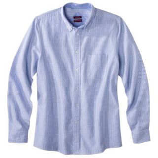 Merona Mens Tailored Fit Oxford Button Down   Blue/White Stripe S
