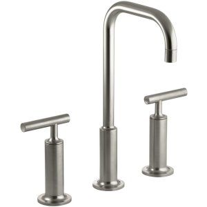 Kohler K 14408 4 BN Purist Two Handle Widespread Lavatory Faucet