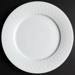 Nikko Blanc Fleur Dinner Plate, Fine China Dinnerware   All Off White,Embossed F