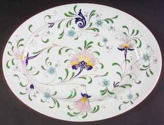 Coalport Pageant 15 Oval Serving Platter, Fine China Dinnerware   Lavender,Aqua