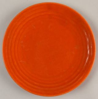 Bauer Ring Orange Dinner Plate, Fine China Dinnerware   Orange, Embossed Rings