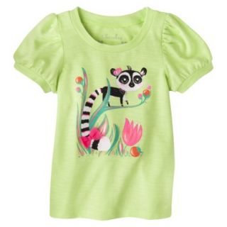 Cherokee Infant Toddler Girls Puff Sleeve Lemur Tee   Moth Green 18 M