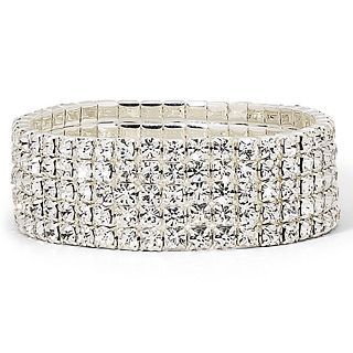 Vieste Bracelet, Crystal 5 Row Stretch