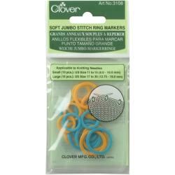 Clover Soft Jumbo Stitch Ring Markers (pack Of 20)