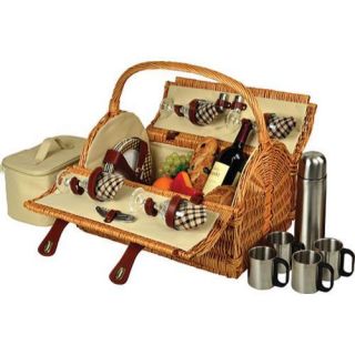 Picnic At Ascot Yorkshire Picnic Basket For Four With Coffee Wicker/london Plaid