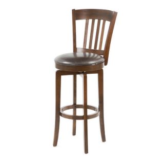 Hillsdale Canton Swivel Bar Height Barstool with Vinyl Seat in Brown 4166 833