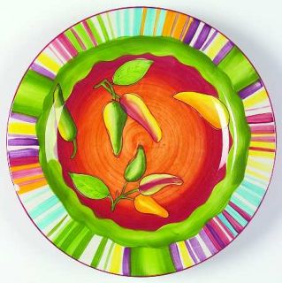 Noble Excellence Muy Caliente Salad Plate, Fine China Dinnerware   Stripes On Ri