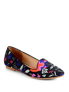 Joie Day Dreaming Floral Print Canvas Smoking Slippers   Floral