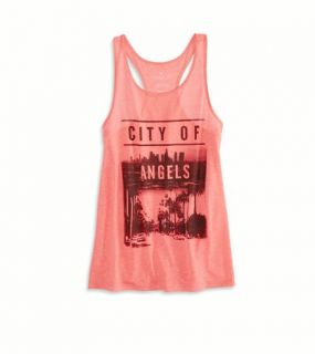 Coral Burst AE City Of Angels Graphic Tank, Womens XXS