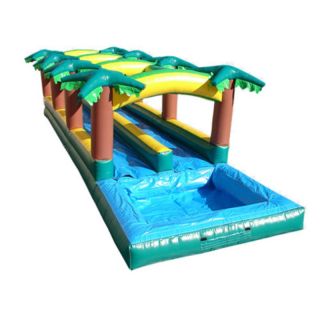 Kidwise Hawaiian Slip & Slide Double Lane Inflatable Slide With Pool Multicolor
