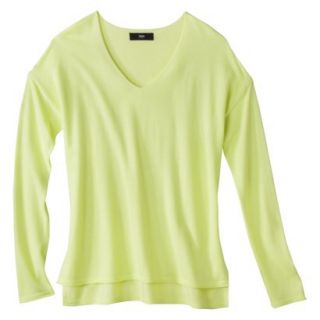 Mossimo Womens V Neck Pullover Sweater   Luminary Green S